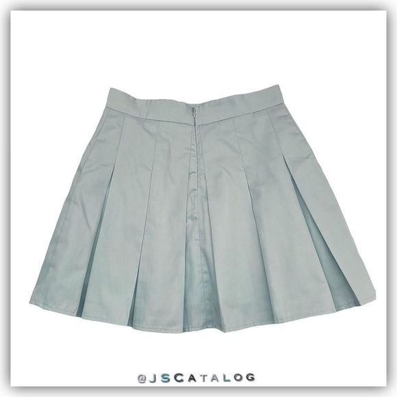 Forever 21 Light Blue Pleated High Waist Back Zipper Closure Lined Mini Skirt - - Picture 3 of 5